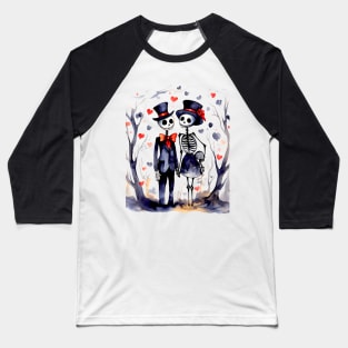 Happy Halloween: Halloween Skeletons in Love 2 Baseball T-Shirt